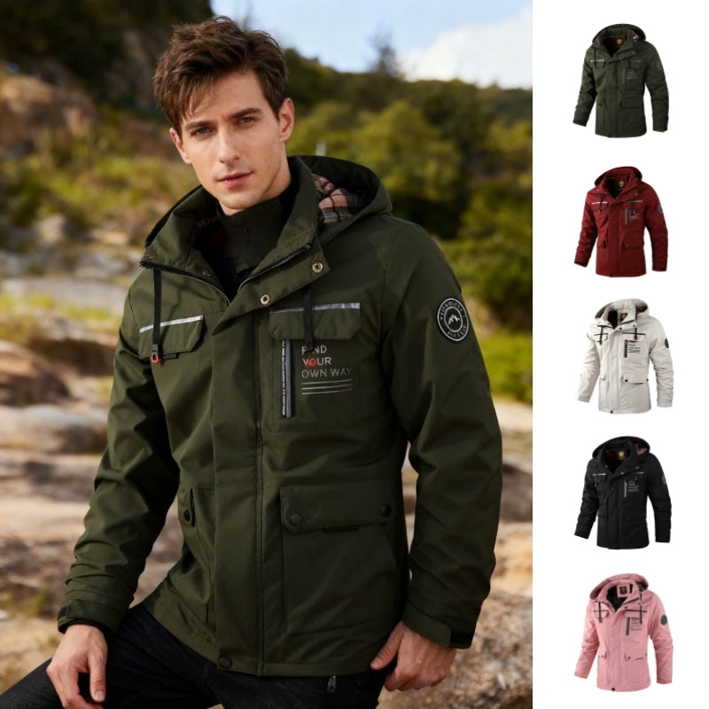 Fashion Men's Casual Windbreaker Jackets Hooded Jacket Man Waterproof ...