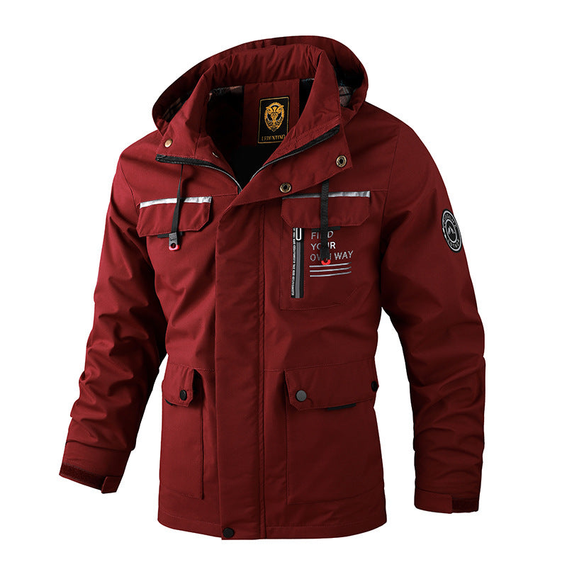 Fashion Men's Casual Windbreaker Jackets Hooded Jacket Man Waterproof ...